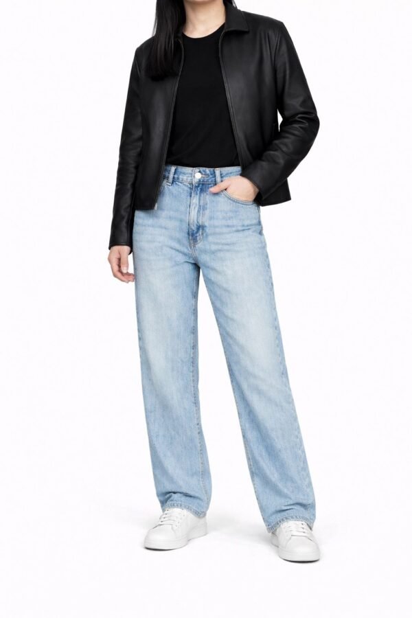 Sela Wide Leg Denim - Light Blue