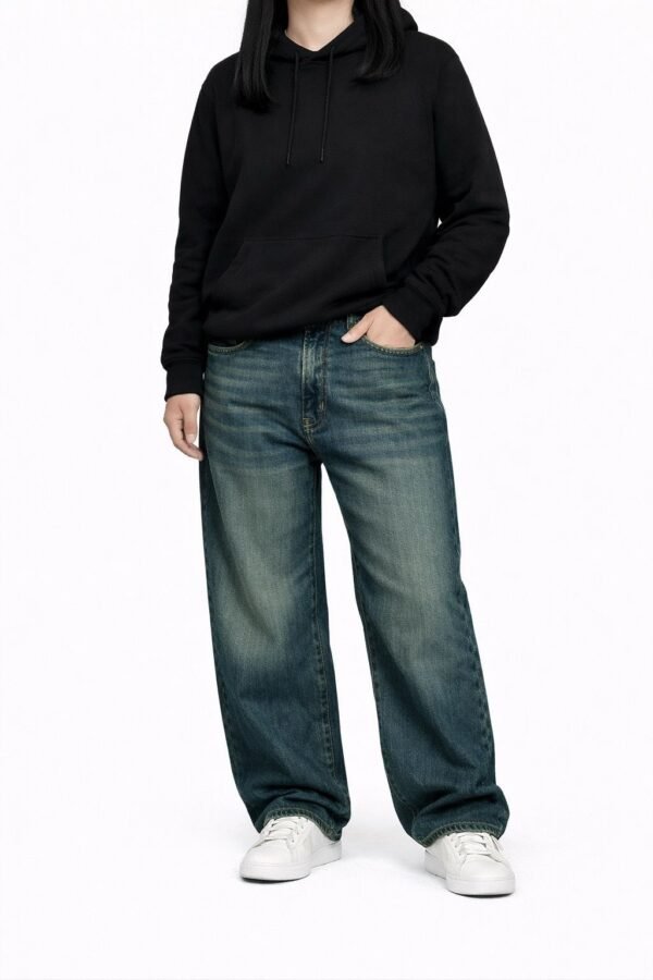 The Signature Wide-Leg Denim - Dark Blue