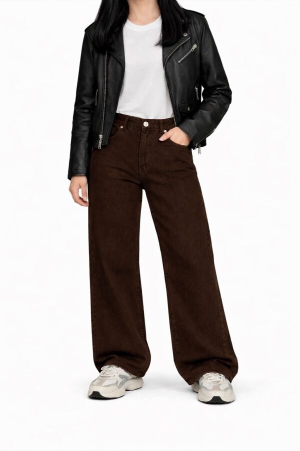 The Signature Wide-Leg Denim - Dark Brown